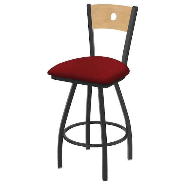 36" Swivel Counter Stool, Bronze Finish, Nat Back, Graph Ruby Seat
